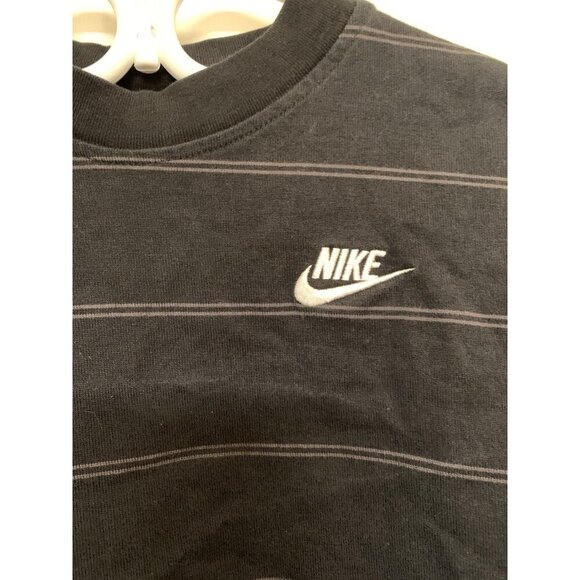 Nike black and grey Striped Cropped Long sleeve Thick Cotton Crew Neck Women XS - Picture 2 of 8